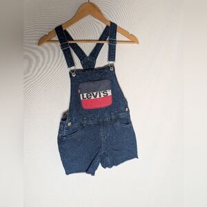 Levi's Girls Overalls Shorts Shorall 12R with large pocket with Levi logo